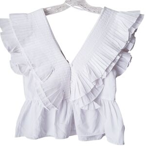 Zara Voluminous Poplin White Top